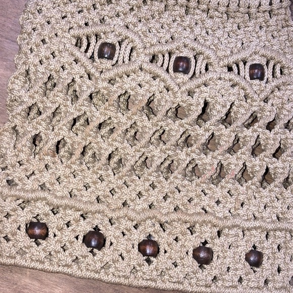 Vintage crochet woven rope boho handbag - Picture 4 of 5